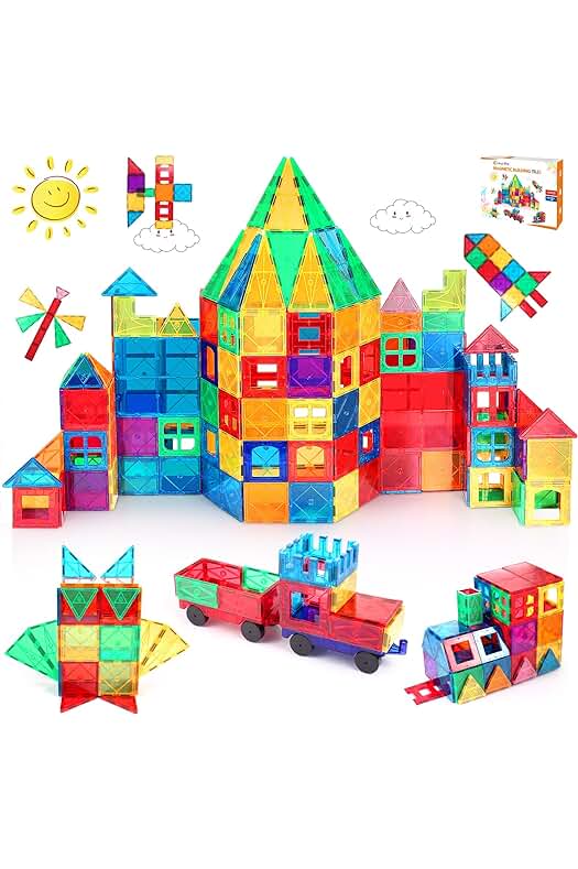 Juegos de Construcción Magnéticos para Niños: 110 Piezas de Diversión Creativa 3D para Edades 3-7 Años
