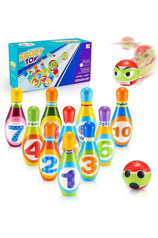 Juegos infantiles para niños de 2 a 12 años: bolos, juegos de exterior y juguetes Montessori.