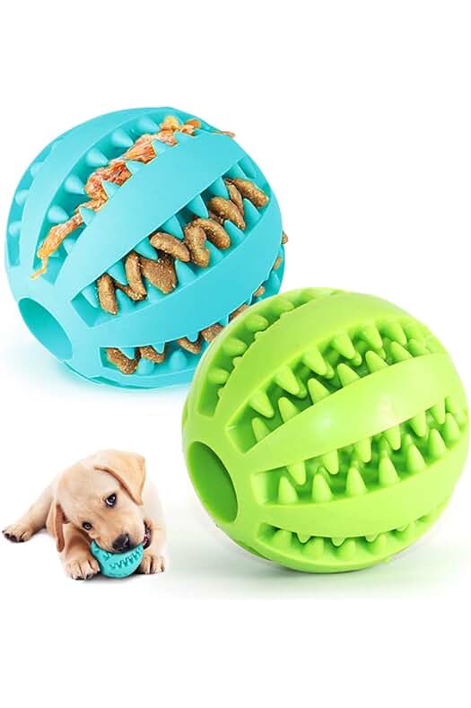 Juguete interactivo de limpieza dental para perros: Pelota de Goma Elástica AnCoSoo (2 unidades)