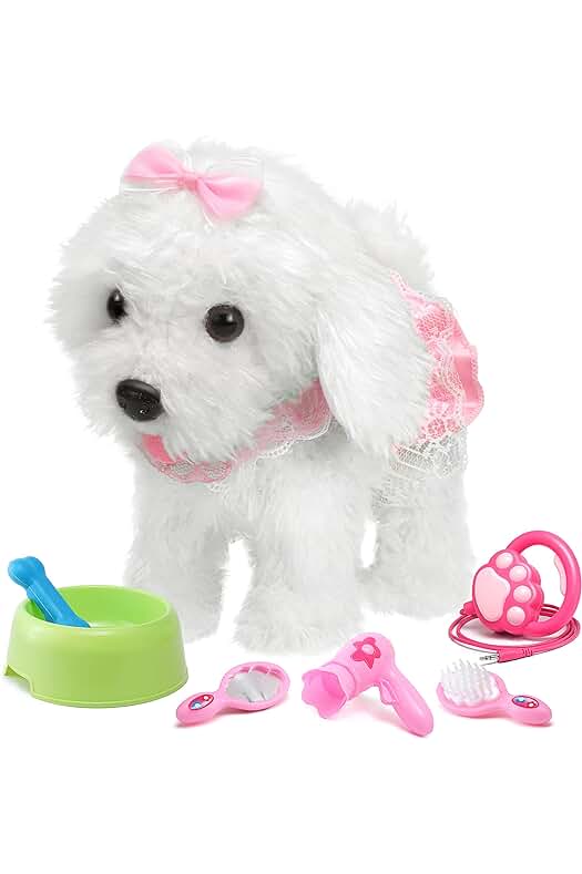 Juguete interactivo de perro de felpa con control remoto para niños de 3 a 6 años.