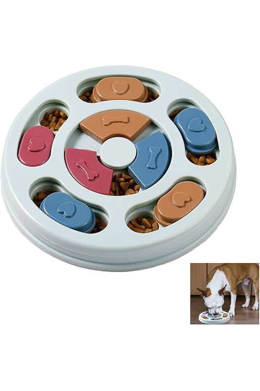 Juguete interactivo para perros: Puzle antideslizante para alimentación lenta y diversión canina.