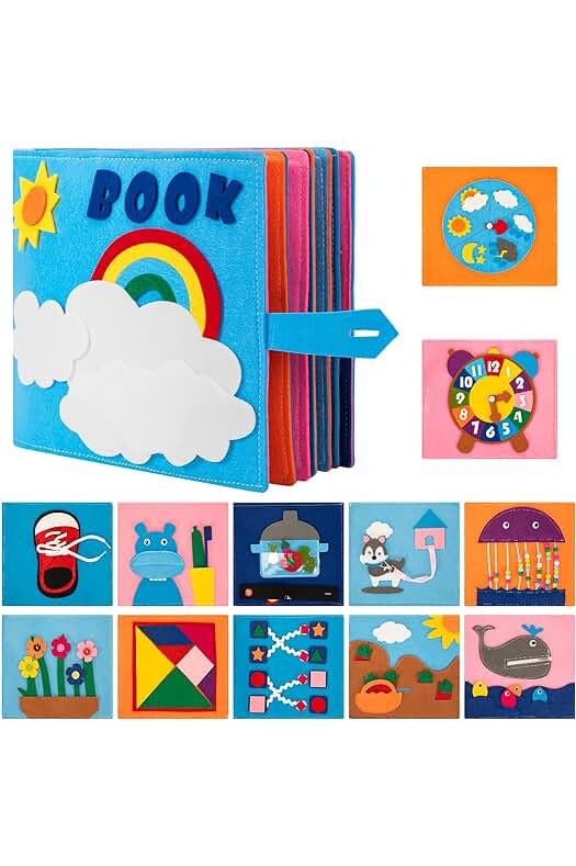 Juguete Montessori Sensorial 3D: Libro de Actividades Educativas para Niños y Niñas