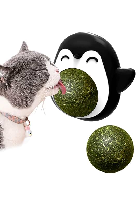 Juguete para Gatos con Catnip: Bola Interactiva que Gira 360º y Almacenamiento para Hierba Gatera