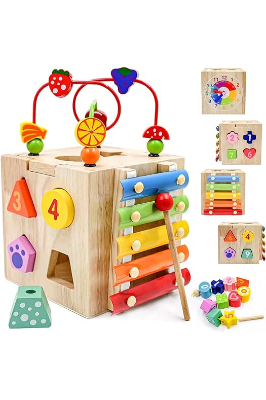 Juguetes para bebé: Cubo de Actividades 5 en 1 para Aprender y Desarrollar Habilidades