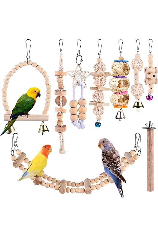 Juguetes para Pájaros - Juego Completo de Entretenimiento para Loros y Aves Pequeñas