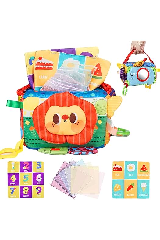 Juguetes Sensoriales Montessori para Bebés de 6 a 24 meses - Toallitas Caja de Juguetes