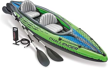 Kayak hinchable Intex Challenger K2 con remos - Inflable y resistente para disfrutar en el agua.