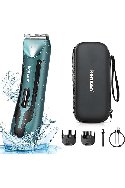 KENSEN Afeitadora Corporal Masculina: La Mejor Herramienta para el Cuidado del Cuerpo Masculino en Verde Oscuro.