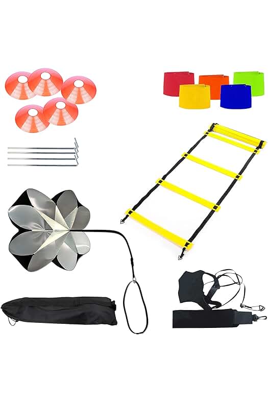 Kit completo de entrenamiento de fútbol para mejorar la agilidad y velocidad en el campo.