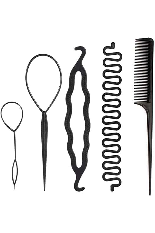 Kit de Accesorios de Peinado para Trenzado y Diseño de Espuma - 5 Piezas.
