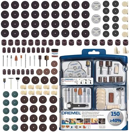 Kit de Accesorios Dremel - 150 Herramientas para Tallar, Fresar, Amolar, Limpiar, Pulir, Cortar, Lijar y Grabar