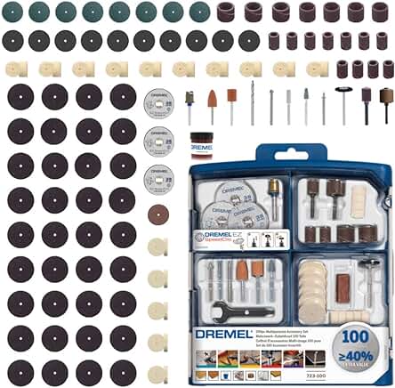Kit de Accesorios Dremel 723 - Completo set de herramientas para tallar, fresar, amolar y más.