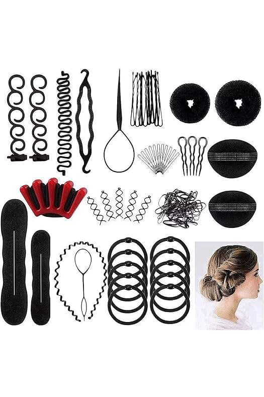 Kit de Accesorios para Trenzado de Peinados - 25 Piezas de Herramientas para Diseño de Espuma