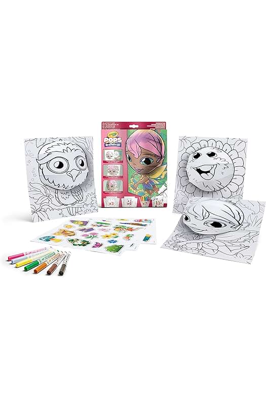 Kit de Actividades 3D Crayola POPS - Diversión en 3D para colorear y crear dibujos.