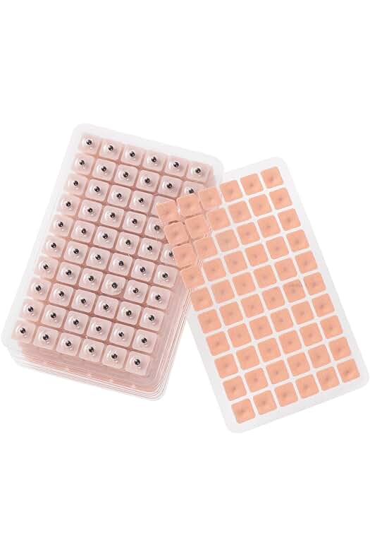 Kit de Acupresión con 600 Cuentas Desechables para Masaje de Acupuntura con Semillas Vaccaria