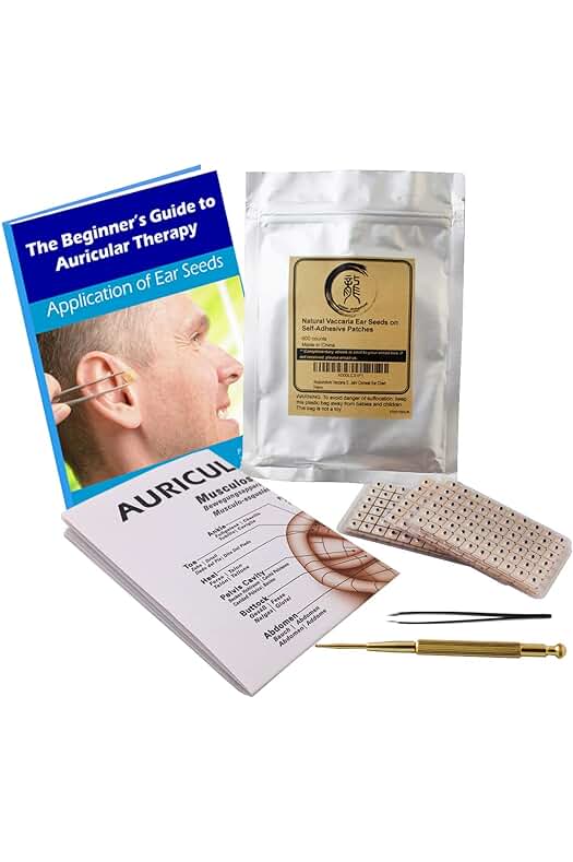 Kit de Acupuntura de Oreja con 600 Cuentas Semillas para Aliviar Múltiples Condiciones