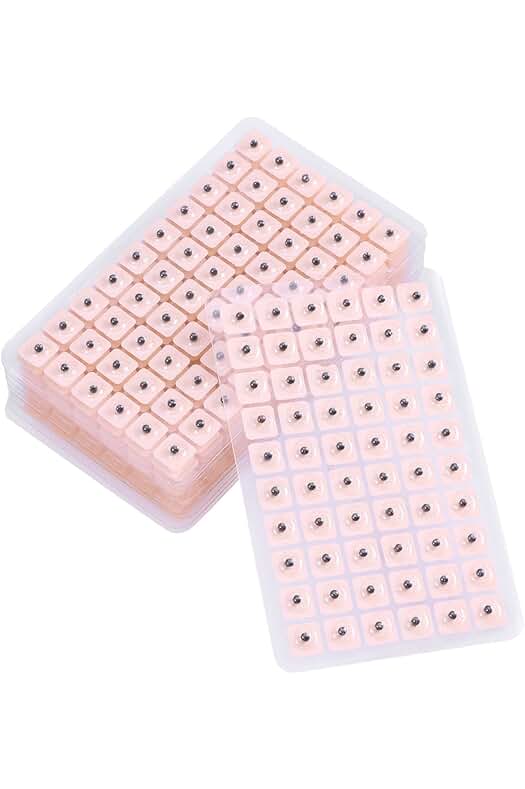 Kit de acupuntura de semillas magnéticas para estimulación auricular - 1200 piezas desechables.
