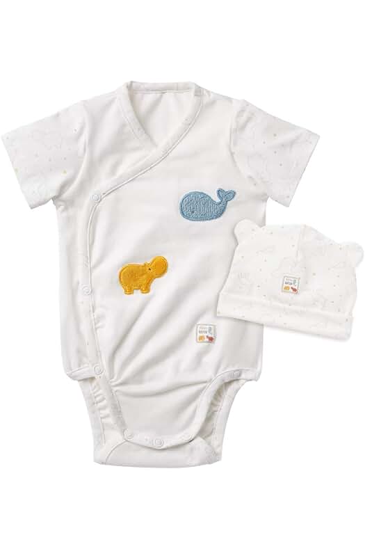Kit de algodón orgánico para bebé: bodi y gorro FehnNATUR certificados (62/68) - Regalo perfecto unisex.
