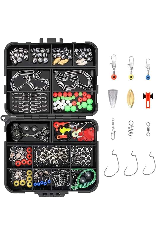 Kit de Anzuelos de Pesca Completo con Accesorios - Vicloon 191pcs en Caja de Pesca