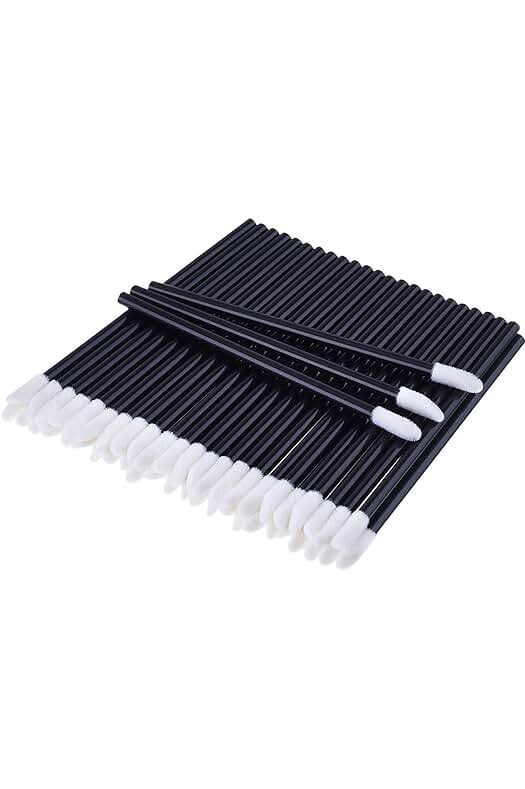 Kit de Aplicadores de Brillo Labial Desechables, 100 Piezas, Color Negro