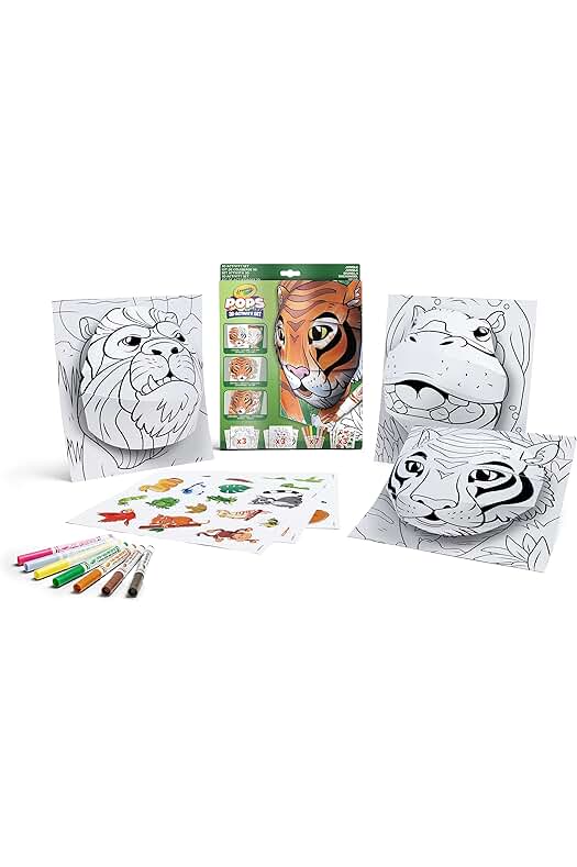 Kit de Arte en 3D: Colorea y Crea Dibujos en 3D con Crayola POPS. Actividad Creativa para Niños.