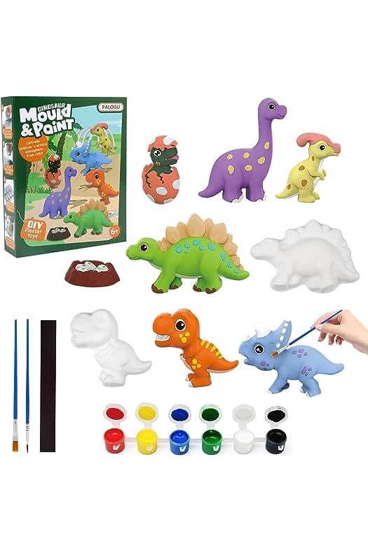 Kit de Arte para Niños: Pinta y Crea tus Propios Dinosaurios - Regalo Creativo para Niños.