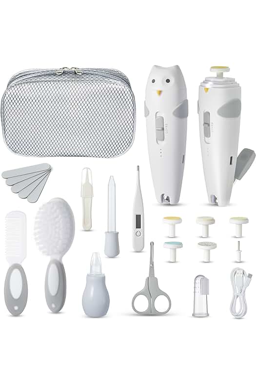 Kit de Aseo para Bebés Recargable - Set de Cuidado del Bebé con Cortaúñas Eléctrico.