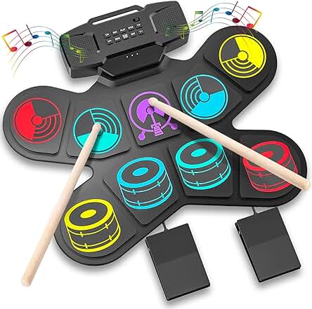 Kit de Batería Electrónica para Niños con Bluetooth y Altavoces Incorporados