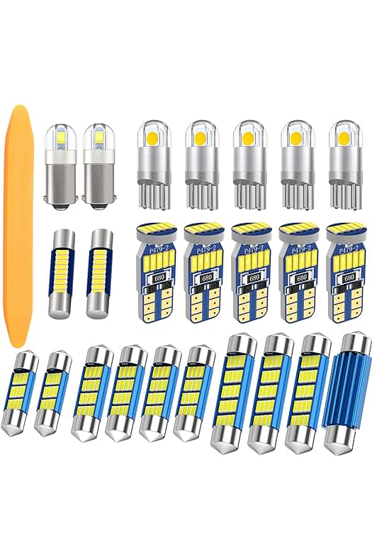 Kit de bombillas LED para interior de alta luminosidad - Reemplazo para luces de matrícula, espejo y más.