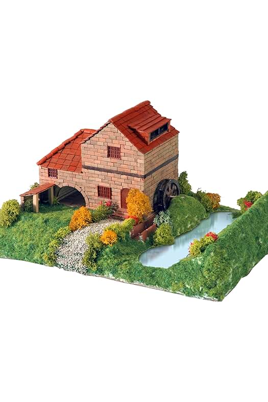 Kit de cerámica Casa Rural con Molino - Set de decoración rústica para el hogar.