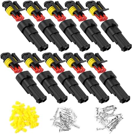 Kit de Conectores Eléctricos a Prueba de Agua - URAQT 10 Kits de Enchufe de 2 Pines