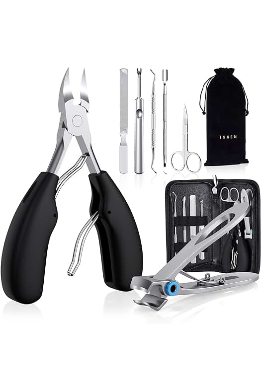 Kit de cortauñas de acero inoxidable para uñas gruesas y encarnadas - 7 piezas.