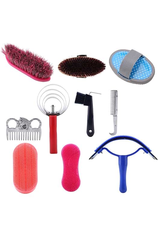 Kit de Cuidado de Caballos: Herramientas de Limpieza y Aseo para Principiantes Equestrian.