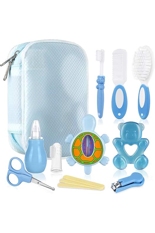 Kit de Cuidado para Bebés Lictin - 10 Piezas, Seguro y Saludable, Ideal para Viajes y Uso Diario, Azul.