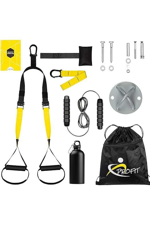 Kit de entrenamiento en suspensión Fitness Profit - Ejercicio en casa con Trx y accesorios.