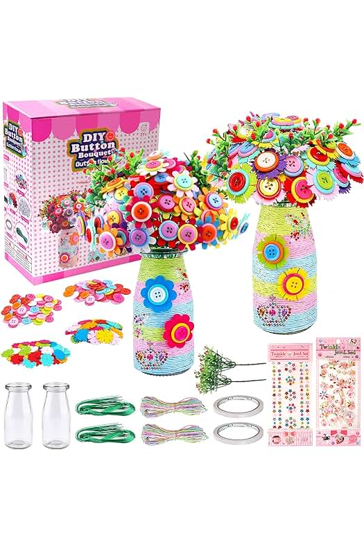 Kit de Flores de Botones para Niños: Juego de Arte Creativo y Divertido.