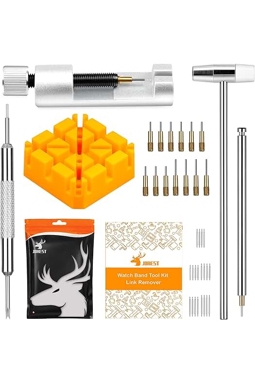 Kit de Herramientas para Cambiar Correas de Reloj con Manual de Usuario y Accesorios.