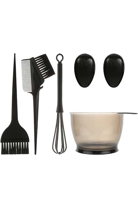Kit de Herramientas Profesionales para Teñir el Cabello en Casa (5 piezas negras)