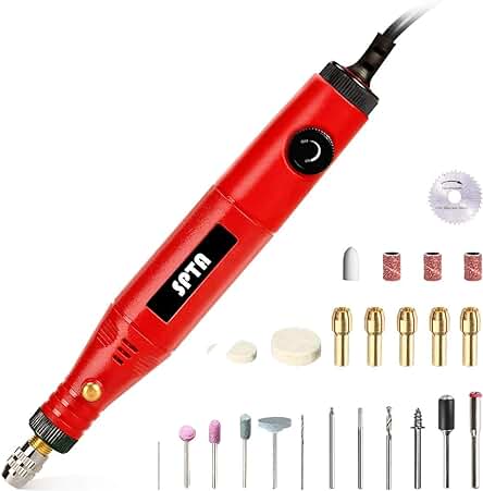 Kit de herramientas rotatorias SPTA 18W: ideal para cortar, lijar y pulir con facilidad.