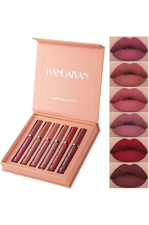 Kit de labiales mate de larga duración para mujeres: ¡Colores vibrantes y resistencia al agua!