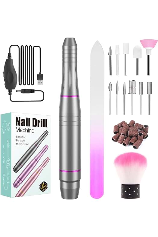 Kit de Manicura Profesional 11 en 1: Potente Torno para Uñas con Velocidad Ajustable