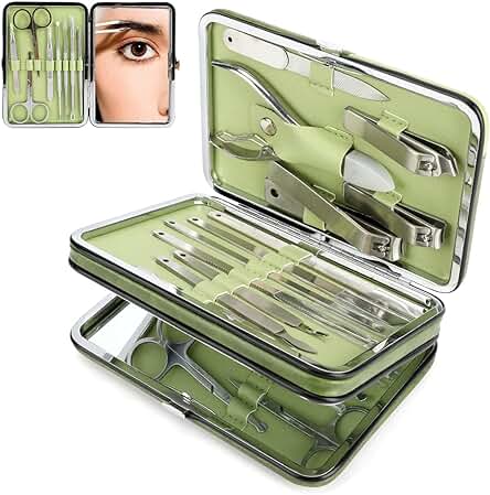 Kit de manicura profesional de acero inoxidable para hombres y mujeres - Cuidado de uñas completo