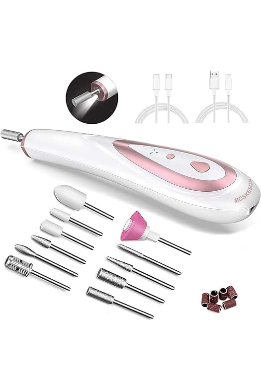 Kit de Manicura y Pedicura Eléctrico Profesional con 11 Accesorios para el Cuidado de Uñas