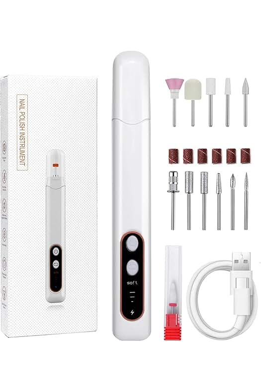 Kit de Manicura y Pedicura Profesional con Lima Eléctrica Recargable - Herramienta de Uñas Versátil
