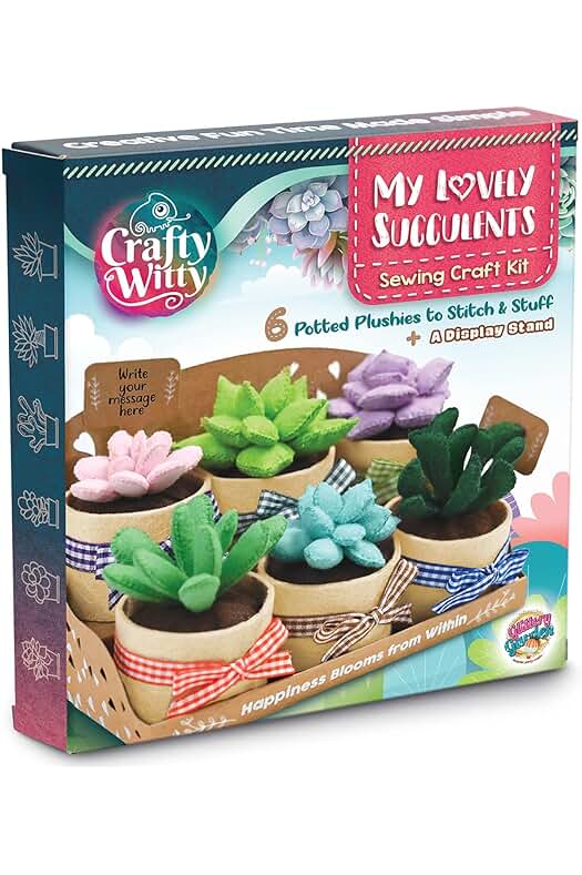 Kit de manualidades de fieltro: crea tu jardín de suculentas con este proyecto de costura divertido y creativo.