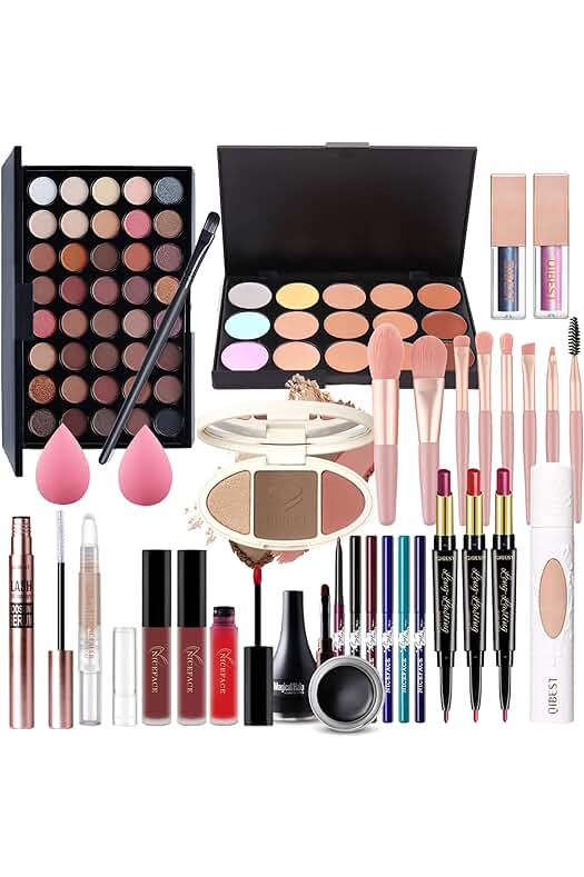 Kit de Maquillaje Profesional RoseFlower: Completo Set de Cosméticos para Niñas y Mujeres.