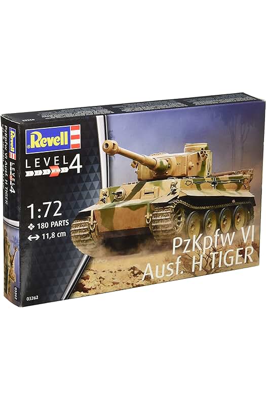 Kit de modelo del tanque Tiger PzKpfw VI Ausf H, escala 1:72 de Revell (03262)