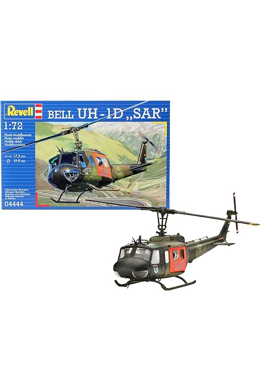 Kit de modelo Revell UH-1D SAR helicóptero, escala 1:72 - ¡Detalles precisos y fácil de armar!