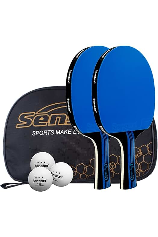 Kit de Palas de Ping Pong Senston: 2 Raquetas, 3 Pelotas y una Bolsa para Entrenamiento y Recreación.