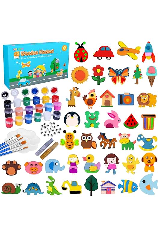 Kit de Pintura Creativa para Niños: Actividades de Manualidades con Imanes de Refrigerador.